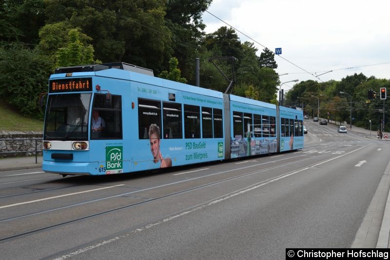 Bild: TW 615 als Dienstfahrt am Stadtpark.