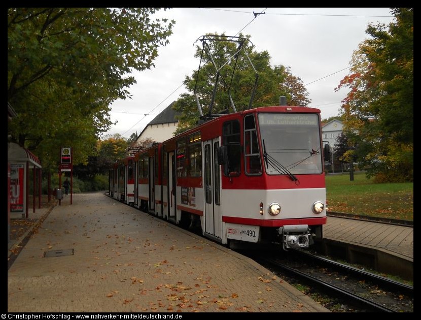 Bild: Als Linie 1 an der Thüringenhalle.