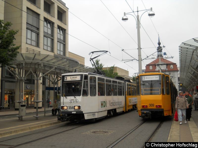 Bild: TW 354+KT4D in der Heinrichstraße.