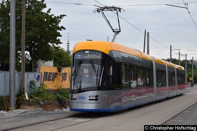 Bild: TW 1002 als Linie 4 in Stötteritz