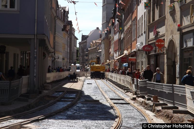 Bild: Neue Gleise wurden bis in die Markstraße verlegt.