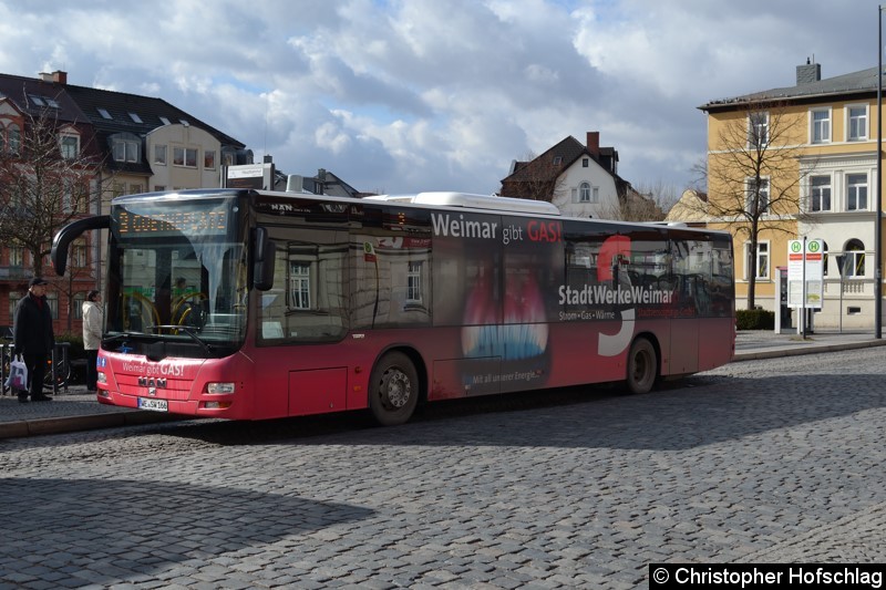 Bild: Wagen 166 als Linie 3 am Hauptbahnhof.