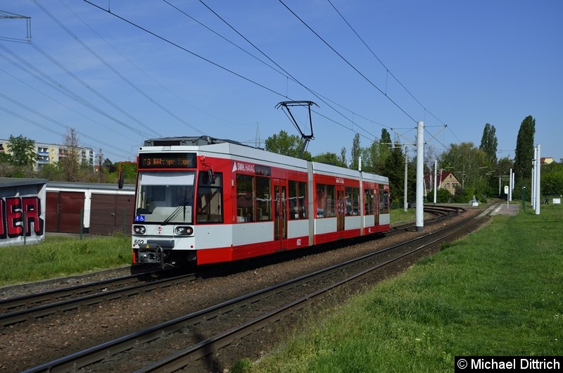 Bild: 602 als Linie 16 kurz nach der Abfahrt in Beesen.