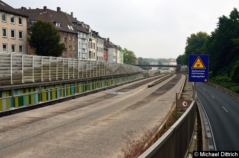 Bild: Blick auf den Streckenanfang der Spurbusstrecke.