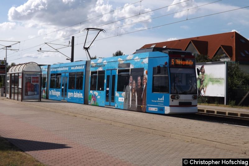 Bild: TW 610 als Linie 5 an der Haltestelle Bunsenstraße.