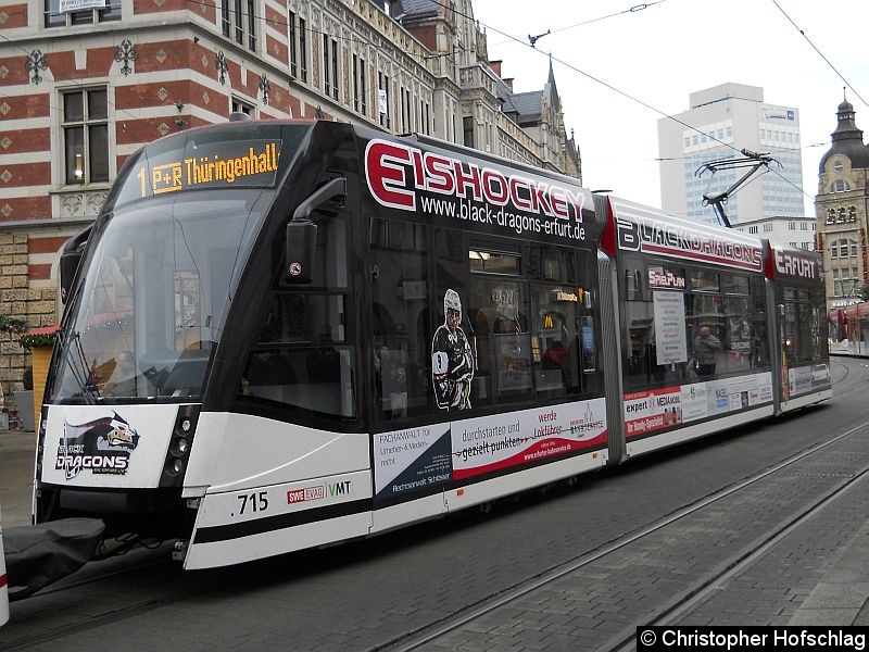 Bild: Haltestelle Anger an zweiter Wagen an einer Classic Traktion .