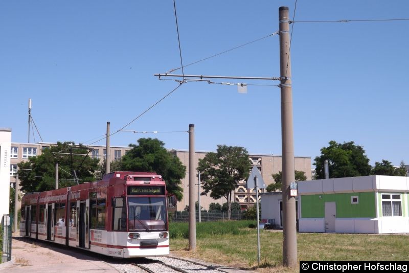 Bild: TW 621 als Nicht Einsteigen in der Schleife Sozialvers.-Zentrum.