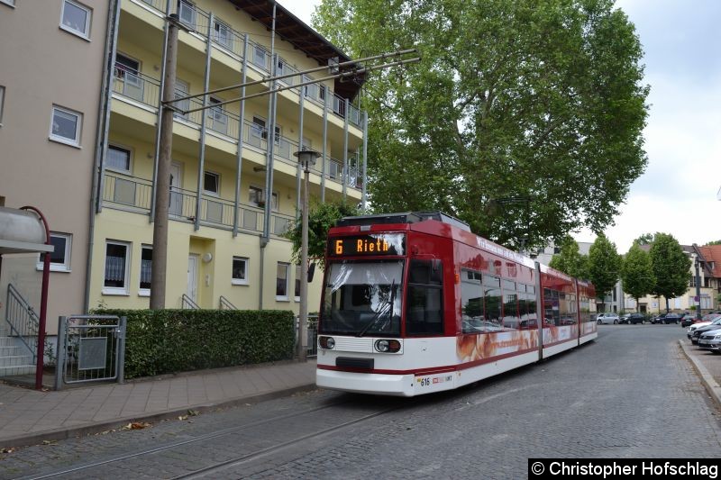 Bild: TW 616 Endstelle Steigerstraße.