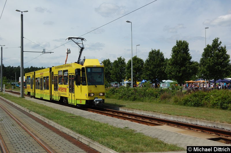 Bild: Wagen 130 als Dienstfahrt (Fahrschule) auf dem Betriebshof.