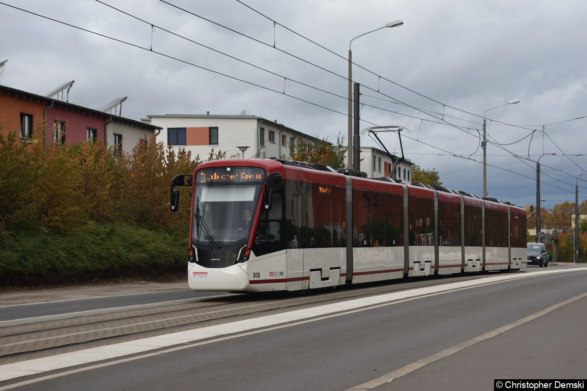 Tw 808 als Linie 3 auf der Nordhäuser Straße.