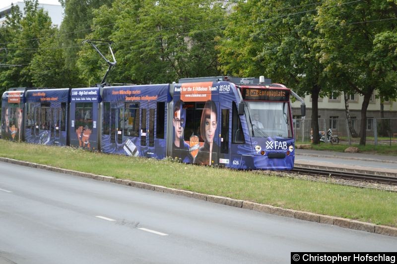 Bild: TW 626 als Linie 3 in Bereich Nordhäuser Straße/Klinikum.